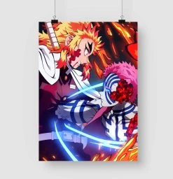 Poster Demon Slayer Rengoku Vs Akaza