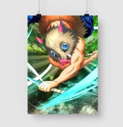 Poster Demon Slayer Inosuke Attaque