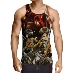 Débardeur 3D All Over Attack On Titans Eren X Mikasa