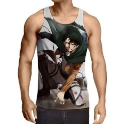 Débardeur 3D All Over Attack On Titans Rivaille Fight