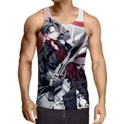 Débardeur 3D All Over Attack On Titans Rivaille Gunblade