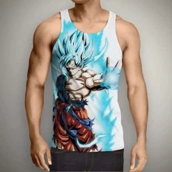 Débardeur 3D All Over Dragon Ball Super Goku SSJ Blue God