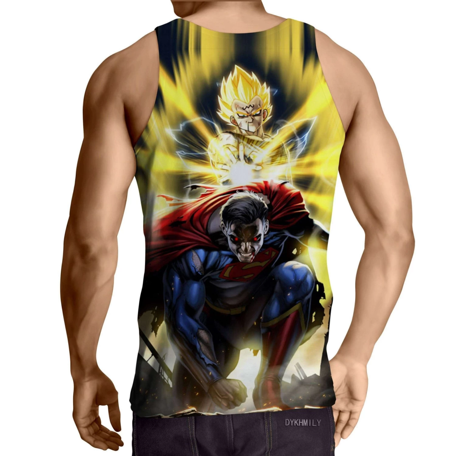 Débardeur 3D All Over Dragon Ball Z Majin Vegeta Vs Superman – Image 2