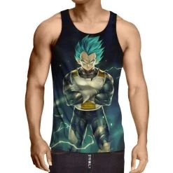 Débardeur 3D All Over Dragon Ball Z Vegeta Blue God