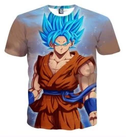 T Shirt Dragon Ball Super Goku SSJ Blue God