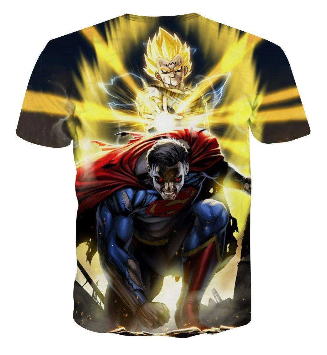 T Shirt Dragon Ball Z Majin Vegeta Vs Superman â Image 2