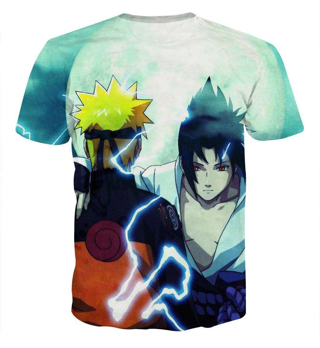 T Shirt All Over 3D Naruto Vs Sasuke – Image 2