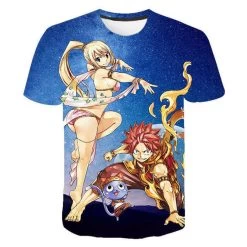 T Shirt Fairy Tail Natsu Lucy Et Happy